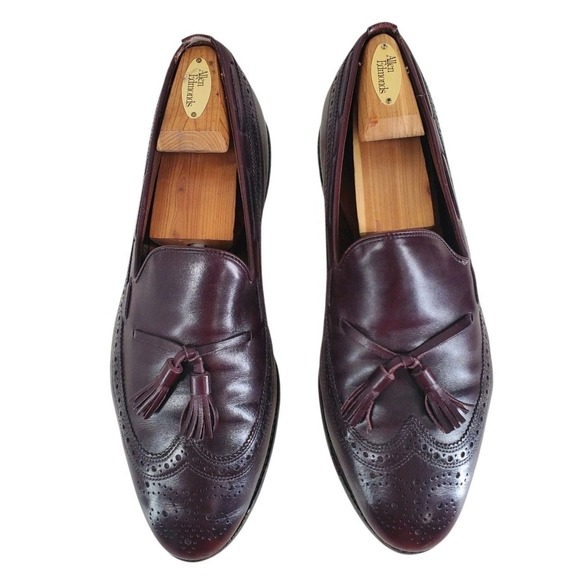 Allen Edmonds Manchester Wingtip Tassel Dress Shoes Loafer Mens 11 E Oxblood Red - Picture 3 of 12